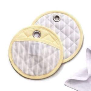 <b>Linen</b> Eco-Friendly Heat-Resistant Square Potholder Custom OEM Printed <b>100</b>%Cotton Canvas Set Durable Plain <b>Linen</b> <b>Fabric</b> Washable - Product Image 3