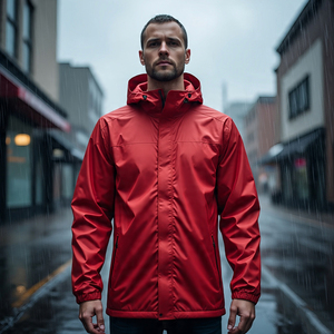 Veste Softshell à fermeture éclair décontractée pour hommes Manteau de randonnée imperméable et coupe-vent avec col montant Position du logo à l'avant - Product Image 1