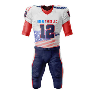 Uniformes de fútbol americano juvenil con estampado de EE. UU., camiseta y pantalones de entrenamiento de fútbol, uniforme de fútbol americano transpirable hecho a medida - Product Image 1