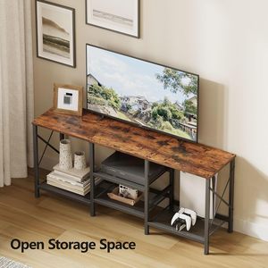 JARHETUN Soporte para TV de 55-59 Pulgadas con 3 Niveles y Estantes Abiertos, Diseño Industrial Moderno, Mueble para Sala de Estar - Product Image 4