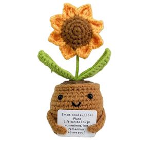 Wholesale Crochet Toys Keychain Handmade <b>Cute</b> Plush Animals Soft <b>Bear</b> and Rabbit Sunflower and Potato Kids' Gifts - Product Image 1