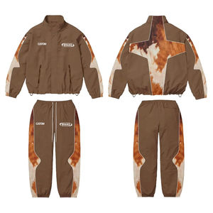 Chaqueta cortavientos deportiva de verano personalizada para hombre, conjunto de chándal transpirable Vintage de poliéster con estampado de otoño, conjunto cortavientos para correr - Product Image 2