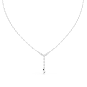 0.31 CT Lab-Created VVS-VS EF Diamond <b>Necklace</b> Y-Shape Pendant 18KT, 14KT, Rose, Yellow, White Gold - Product Image 4