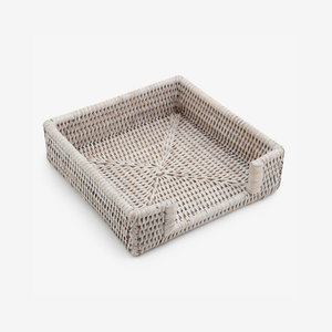 Servilletero cuadrado de bambú de lujo 2024, venta al por mayor, cajas de pañuelos de ratán de madera para uso en cocina de comedor - Product Image 2