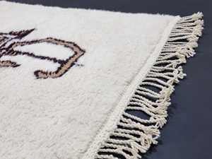 Top Quality Fabulous Bohemian Moroccan Made To Order Rug Berber Unique <b>White</b> And Brown Handmade Abstract <b>Wool</b> Area Rug - Product Image 3