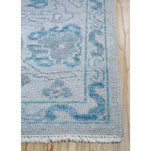 Alfombras de Lana Anudadas a Mano Erbe, Diseño Floral y Abstracto Azul, para Entrada, Dormitorio, Pasillo, Tamaño Rectangular 9x12, Modelo Enlp-07 - Product Image 4