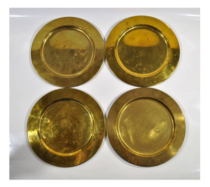 Assiette de présentation ronde en laiton Fêtes de mariage en laiton fait à la main - Product Image 5