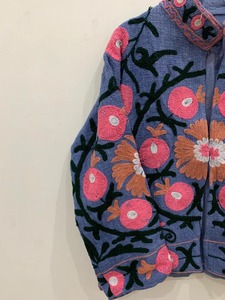 Abrigo bordado Suzani Chaqueta bordada a mano Abrigo de mitad de temporada Chaqueta Bohemia India Chaqueta de algodón bohemio para mujer - Product Image 2