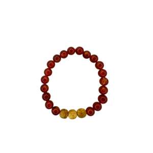 Palo Santo <b>Carnelian</b> Natural Crystal 8mm <b>Bracelet</b> with Aromatic Palo Santo Beads 2 Wholesale Palo Santo <b>Bracelet</b> - Product Image 1