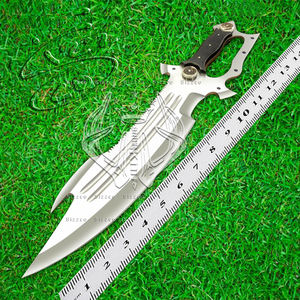 Couteau Bowie en acier D2 fait main avec poignée ergonomique en corne de cerf couteau de chasse professionnel avec gaine en cuir cadeau personnalisable - Product Image 6