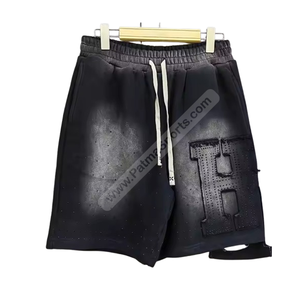 กางเกงขาสั้นซับเหงื่อสำหรับผู้ชายผ้าฝ้าย100% ซักได้ทำจากกรดเย็บปักลายสกรีน - Product Image 1