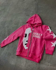 Ensemble de survêtement évasé en coton épais dépouillé fabricant de streetwear sérigraphie vintage surdimensionné en soie surdimensionné - Product Image 3