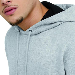 Sweat-shirts à capuche pour hommes conçus sur mesure, en coton et polyester de haute qualité, taille plus, noir, tricoté avec logo sur le devant, sweat-shirts à capuche pour hommes - Product Image 4