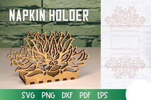 Divers modèles décoratifs du support de découpe laser de serviette, support en bois de bureau - Product Image 4