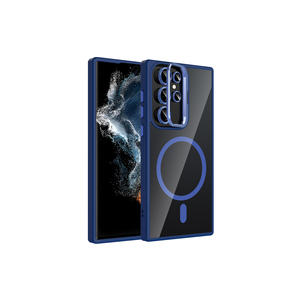 Étui ANKY Série Etro Bleu Marine pour MagSafe avec béquille et protection d'objectif pour Galaxy S22 Ultra avec transparent - Product Image 1