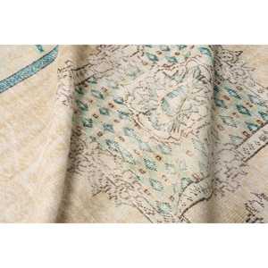 Alfombra Turca de 5.4x5.9 pies, Alfombra Vintage, Alfombra Abstracta Beige - Product Image 5