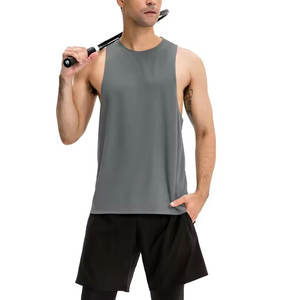 Camiseta sin mangas con espalda en Y roja para hombre con logotipo personalizado, Camiseta de punto con tirantes para culturismo, chaleco de entrenamiento informal - Product Image 5