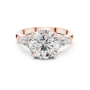 Anillo de Compromiso de Oro Sólido de 14K de Inspiración Vintage con Diamantes de Laboratorio, Corte de Diamante en Racimo y Piedras Laterales de Corte Baguette, Unisex, para Boda - Product Image 3