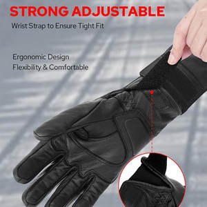 Precio al por mayor Guantes de moto ligeros Guantes de moto negros de secado rápido teñidos para hombres - Product Image 3