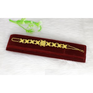Joyería de latón de lujo, accesorios de mano chapados en oro puro para boda, pulsera de mano de Dubái África India para mujeres y niñas - Product Image 1