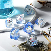 Jeu de dés en résine polyédriques, vente en gros, D4 D6 D8 D10 D12 D20 d & d, dés de jeu personnalisés, dés à noyau Animal pour DND RPG MTG, jeux de Table