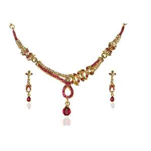 The99Jewel 1103911 Pink Austrian Stone <b>Gold</b> Plated Necklace <b>Set</b> Fashionable Jewelry <b>Sets</b> - Product Image 1