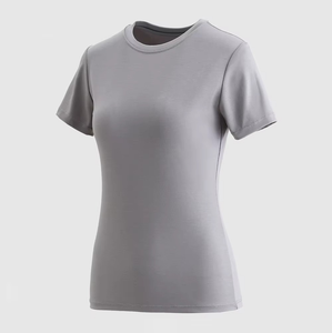 T-shirt pour femme à manches courtes, matière respirante, été, femme, tendance, coupe ajustée, col rond, tissu en coton, t-shirt personnalisé - Product Image 4