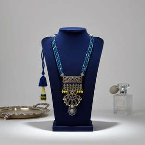 Collar Largo con Cuentas Azules y Diseño de Estrellas Tribal Tales, con Circonitas, para Regalo - Product Image 2