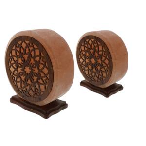 Lámpara de Sal Tallada Personalizable, Ecológica, de Material Natural Orgánico, Diseño de Flor 3D, Color Rosa, Esfera de Feng Shui, Decoración del Hogar - Product Image 4