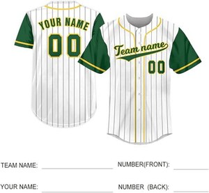 Maillot de baseball rayé en polyester 100% personnalisé, qualité supérieure, uniforme de baseball pour la compétition, uniforme de baseball pour les jeunes - Product Image 1