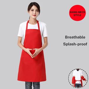 Compre delantales lisos al por mayor con 2 bolsillos Delantal de chef comercial con logotipo personalizado para cocina Restaurante Pintura - Product Image 4