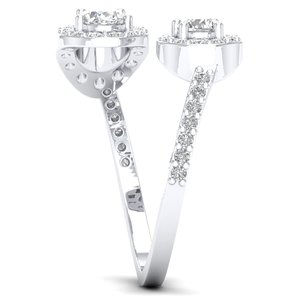 Anillo Ajustable de Oro Sólido de 14K con Moissanita de Corte Redondo de 0.81 Quilates, Diseño Original REYES, para Mujer, Perfecto para Propuestas de Matrimonio - Product Image 3