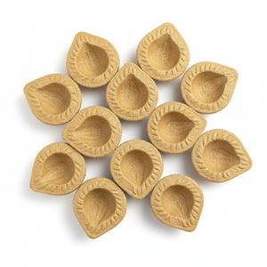 Lámpara de Perfume de Madera Natural Ecológica, Diya Deepak Hecha a Mano, Paquete de 12 Piezas de 3 Pulgadas para Pooja, Festivales y Rituales - Product Image 3