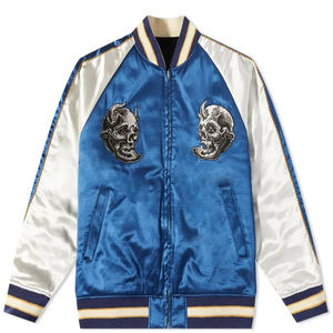 Wholesale New High Quality Unisex <b>Men</b> Custom Printed Satin Baseball Varsity <b>Jacket</b> Winter New Fashion Zipper Front Logo - Product Image 1