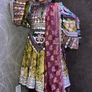 Venta al por mayor 100% de alta calidad vestidos afganos Kuchi vestido tradicional afgano Kuchi con decoración de encaje a granel - Product Image 1