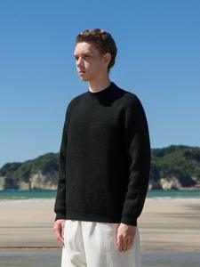 เสื้อสเวตเตอร์แบบสวมหัวคอหนาทรงหลวมของผู้ชายเสื้อกันหนาวแบบลำลองสำหรับฤดูหนาวขนาดใหญ่เสื้อผ้าถักให้ความอบอุ่นด้านหน้า - Product Image 3