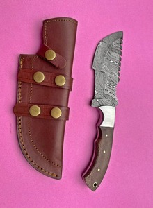 มีดดามัสกัสแบบมีที่จับตัวติดตามทำจากผ้าใบสีน้ำตาลทำด้วยมือหมอนข้างทองเหลืองปรับแต่งได้สำหรับโครงการ DIY - Product Image 5