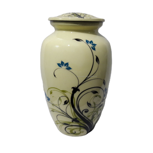 Urnes à cendres colorées en forme de plume pour cendres humaines, urne funéraire jaune pour cendres, urne commémorative pour adultes - Product Image 1