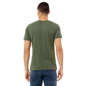 50% Poly 25% Airlume T-Shirt à manches courtes en coton peigné avec anneau, 25% rayonne 40 simple 3.8 oz vert militaire unisexe - Product Image 3