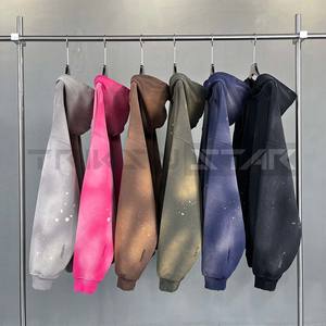 Sudadera de Algodón 100% para Hombre, Estilo Urbano, Lavado Ácido, Diseño Desgastado, de Lujo, Talla Grande, Otoño, Felpa Francesa - Product Image 6