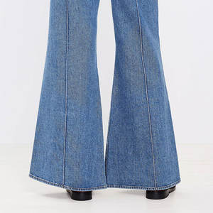 Haute qualité personnalisable femmes taille XL pantalon évasé respirant Premium toile jean couleurs personnalisées plat décontracté pour l'hiver - Product Image 6