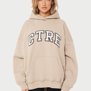 Meilleure fabrication sweat à capuche femme surdimensionné 100% Polyester matériel léger respirant personnalisé Logo impression Streetwear - Product Image 2