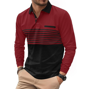 Mens Button for <b>Shirt</b> <b>Long</b> <b>Sleeve</b> Solid Color Block Lightweight Casual <b>Golf</b> Polos Customized OEM ODM Private Label Supplier - Product Image 5