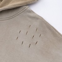 Sweat-shirt à capuche vintage pour homme, délavé et usé, coupe ample, logo personnalisé, streetwear