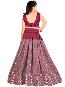 Shoryam Fashion Lehenga Choli pour enfants, longueur au sol |   Vêtements ethniques pour filles de 2 à 5 ans |   Broderie pour tenue de soirée violette |   Tout - Product Image 5