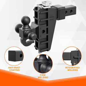 Verstellbare Anhängerkupplung mit Haken Tri-Ball 2 und 2,5-Zoll-Aufnahme 6 Zoll Absenkung 17000 LBS Diebstahlsichere Anhängerkupplung - Product Image 3