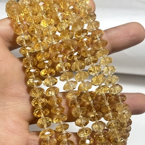 Perles en forme de rondelle à facettes en quartz citrine, perles de pierres précieuses naturelles de qualité AAA pour la fabrication de bijoux - Product Image 2