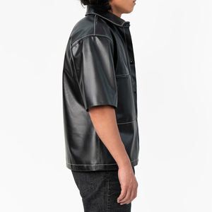 Camisas de Cuero para Hombre de Alta Calidad, Recién Llegadas, Personalizadas, de Manga Corta, Ligeras, en Varios Colores - Product Image 4