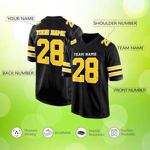 Camisetas de fútbol americano personalizadas disponibles para equipos de jóvenes y adultos con opciones de personalización para nombres, números y logotipos - Product Image 2