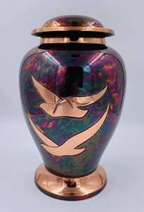 Urne de crémation en laiton Cambria adulte pour cendres humaines cendres d'animaux domestiques avec sac de velours gratuit - Product Image 2